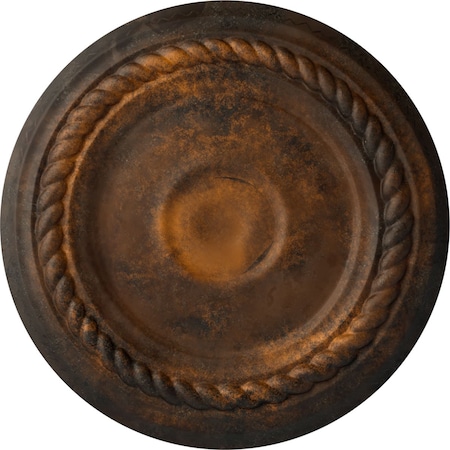 Ekena Millwork Small Alexandria Ceiling Medallion (Fits Canopies up to 4 5/8"), Hand-Painted Rust, 7 7/8"OD x 3/4"P CM07ALRUS